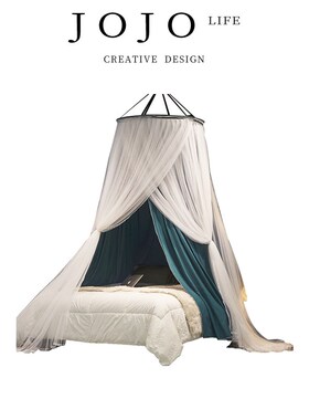 JOJOS L. PD.杂货先生.蚊帐一体式遮光床帘圆顶吊挂纹帐  舒欣