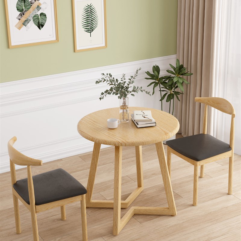 洽谈桌椅组合快餐店奶茶店桌椅桌子餐饮商用接待洽谈桌家用小圆桌