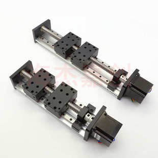 双线轨模组正反牙滚珠电机双丝杠精直线导轨刻度手动滑块手轮双向