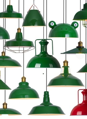 港式loft复古工业风吊灯餐厅饭店火锅店邮政墨绿色店铺商用灯具