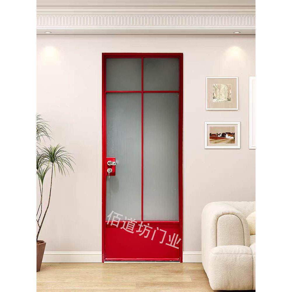 长沙法式覆古卫生间门洗手间门厕所门钛镁铝合金玻璃门平开门移门