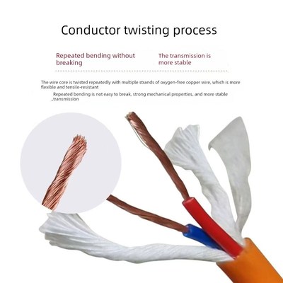 橙色Trvv高柔性拖炼电缆234芯0.3/0.5/1.0/1.5/2.5方形伺服电源电