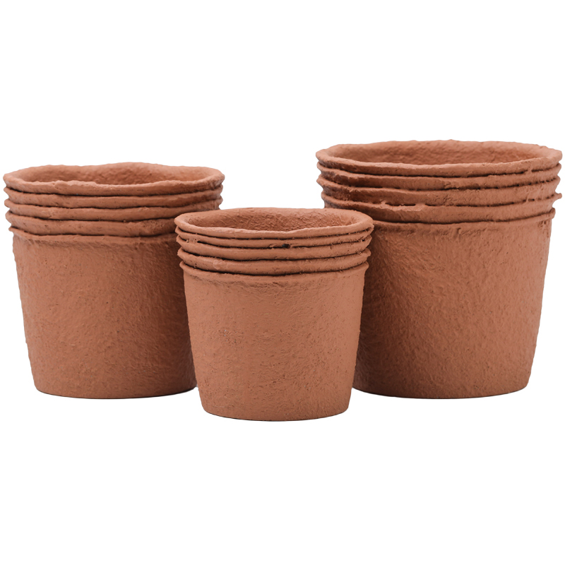 水泥花盆纸浆手工粗质造型圆形北欧创意盆栽绿植多肉阳台花园有孔