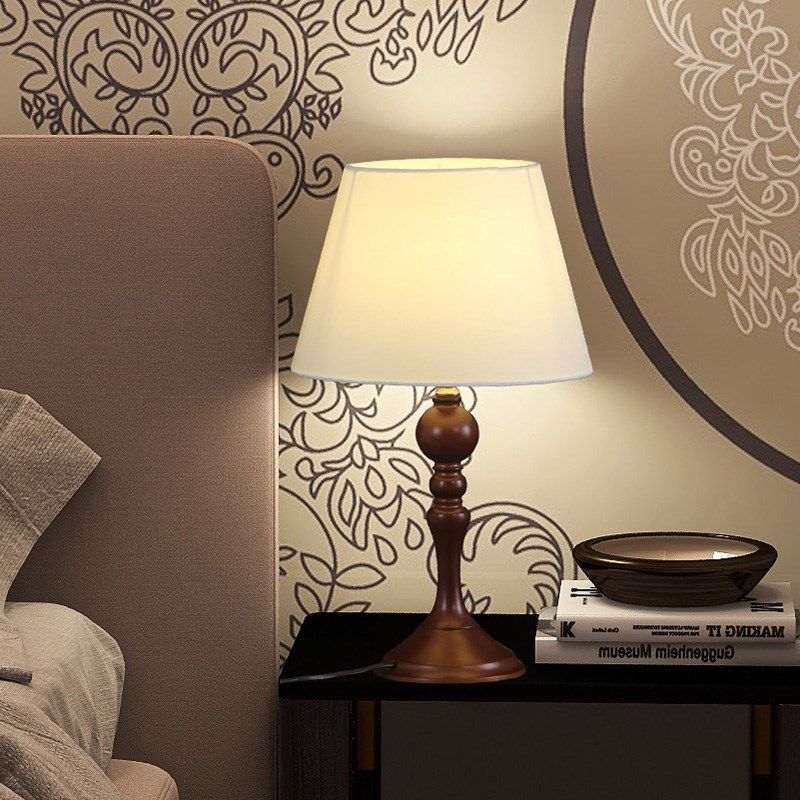 新中式风格实木台灯卧室床头氛围装饰明珠塔创意房间温馨调光灯具