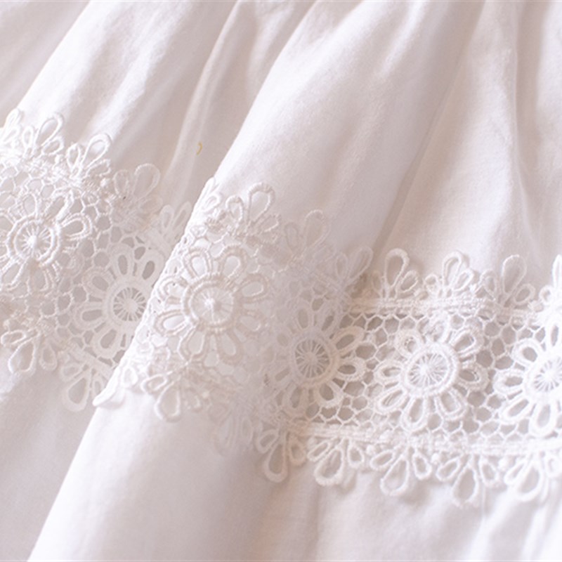 2019夏季新款韩国仙女纯棉蕾丝镂空连衣裙子长裙一字肩礼服裙沙滩