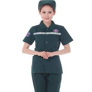 定制大码120急救服急救中心医生护士出急诊加肥加大墨绿色工作制