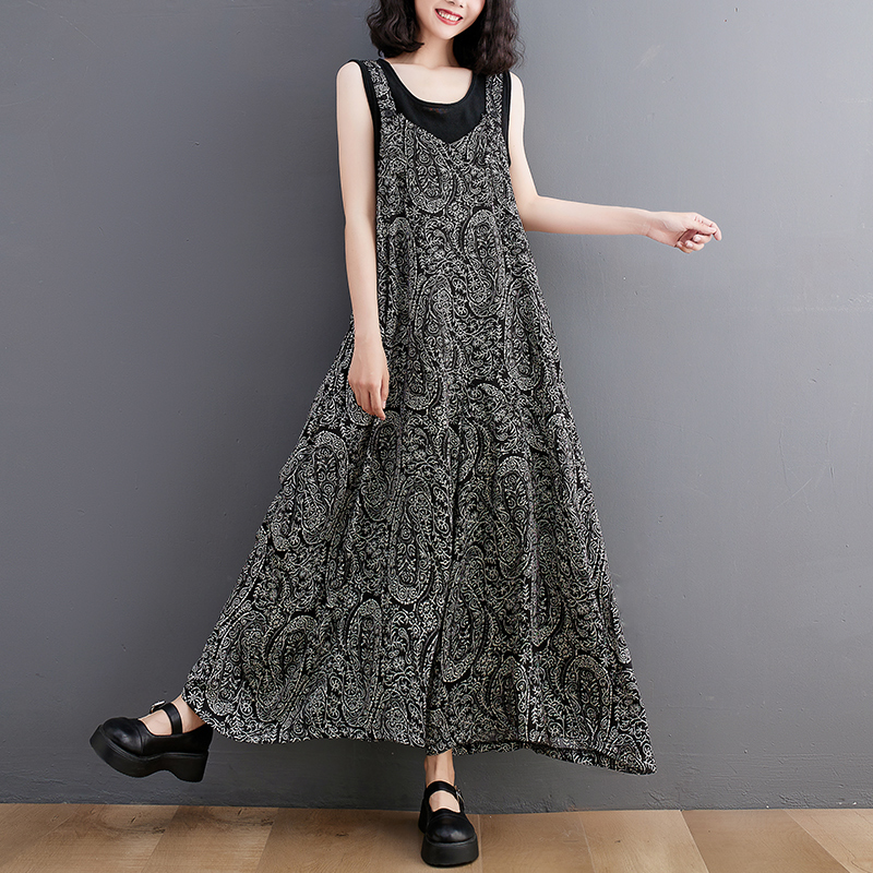 大码洋气碎花背带裤女夏宽松长裤胖mm吊带连体裤显瘦垂感阔腿裤裙