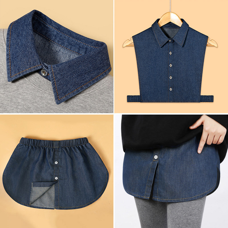 牛仔屁帘下摆女卫衣打底裤遮屁股半身裙大码假领子女百搭假领秋冬,女装/女士精品,半身裙,淘宝优惠券,粉丝福利购,淘宝优惠卷