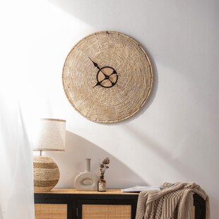装 藤编挂表挂墙 饰挂钟绳子编织拍戏道具钟表客厅餐厅家用简约个性