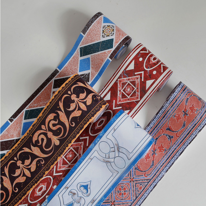 卫生间瓷砖腰线装饰自粘厨房防水防油贴纸浴室防潮欧式踢脚线墙贴