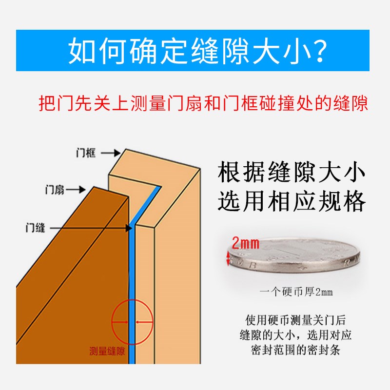 铝合金门窗密封条冷库门KTV大门缝防撞隔音条自粘型防尘防风胶条