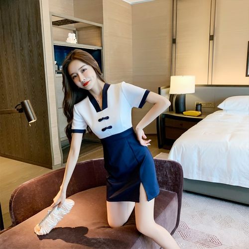 足浴技师工作服女秋冬气质足疗店美容院美容师养生馆按摩沐足工衣