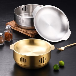 不锈钢酒席干锅保温炉锅仔鱼头锅海鲜牛蛙干锅酒精炉带耳干锅炉