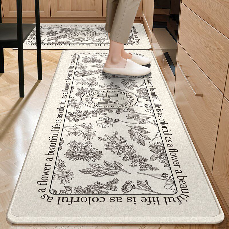 厨房地垫防滑防油可擦免洗地毯防水专用2024新款吸水耐脏脚垫子