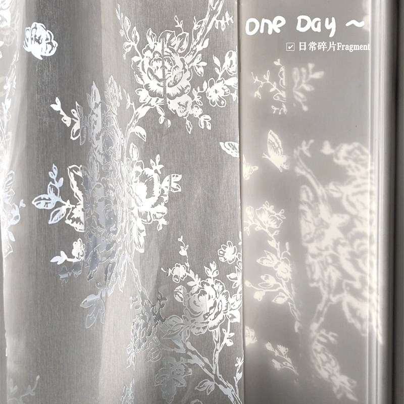 仙气飘飘 法式浪漫蝴蝶纱 剪花纱 透光不透影高级感纱帘 窗纱定制