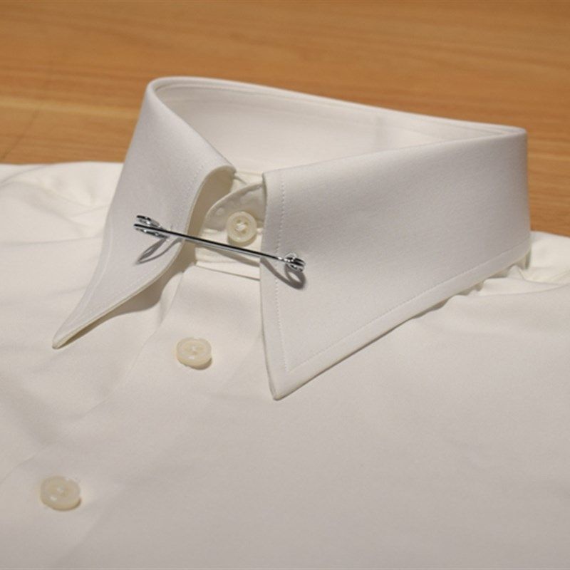 高级感意式休闲米白色长袖男士衬衫商务长尖领领针款长袖,男装,衬衫,淘宝优惠券,粉丝福利购,淘宝优惠卷