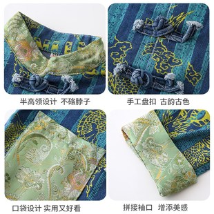 国潮新中式国风汉服男童外套春秋季龙年新款中大儿童唐装牛仔上衣