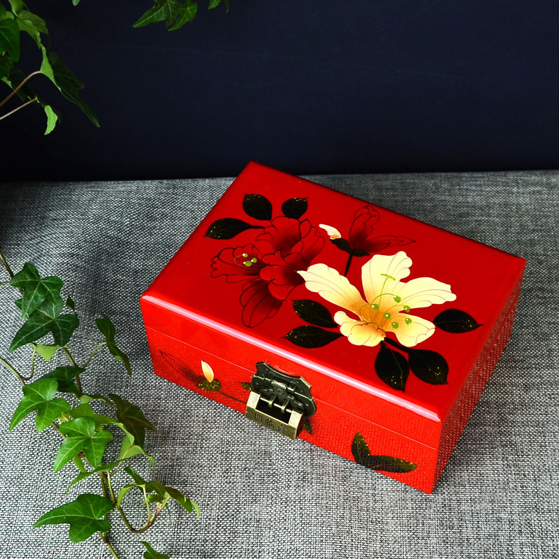 民间特色手工艺品漆器首饰盒珠宝收纳盒结婚嫁妆中国风小礼品
