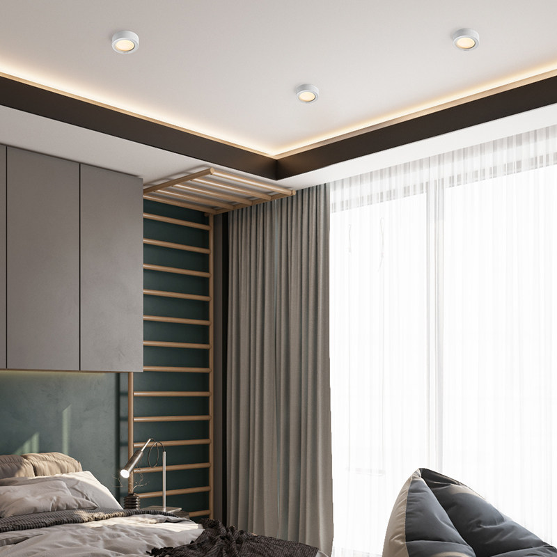 西顿照明明装筒灯led防眩超薄过道阳台明装射灯免开孔家用吸顶灯