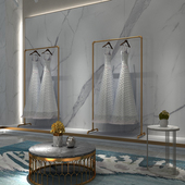 婚纱店水管展示架旗袍礼服落地式 挂衣架金色陈列架 简易龙门架服装