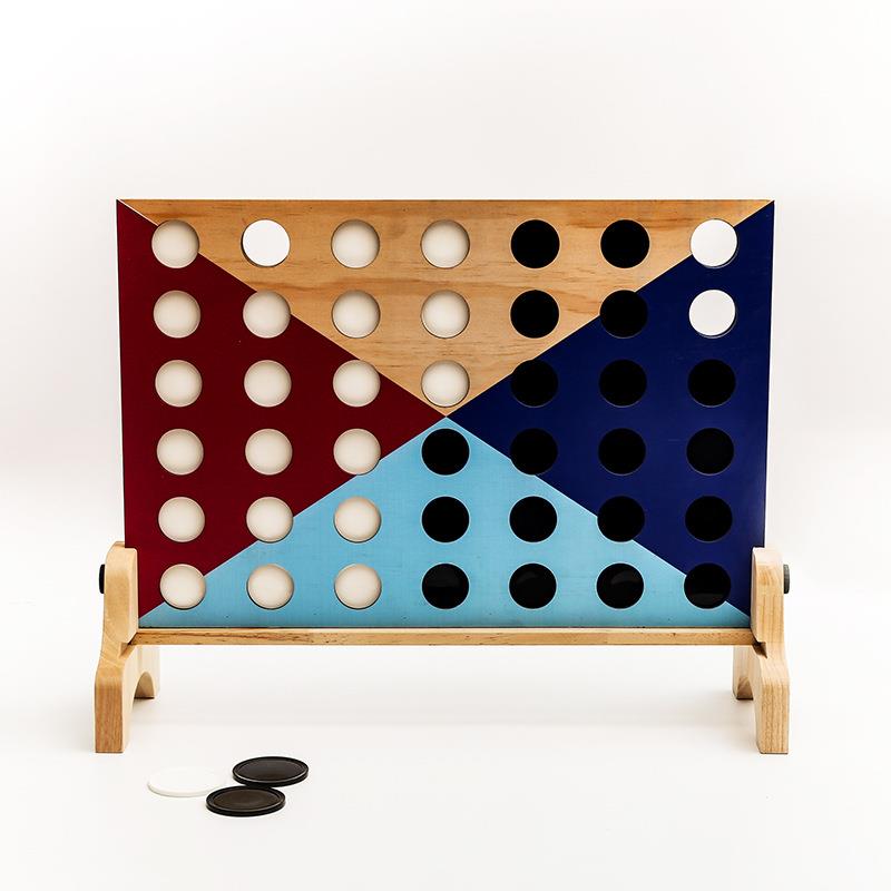 木制立体四子棋玩具儿童户外互动多人趣味四连棋游戏亲子互动
