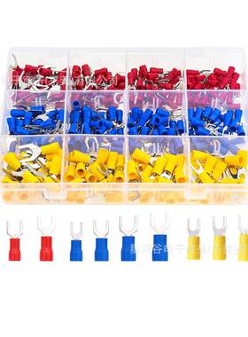 610Pcs盒装M4-M8叉铲连接器快速接头卷曲接头绝缘汽车线连接器组