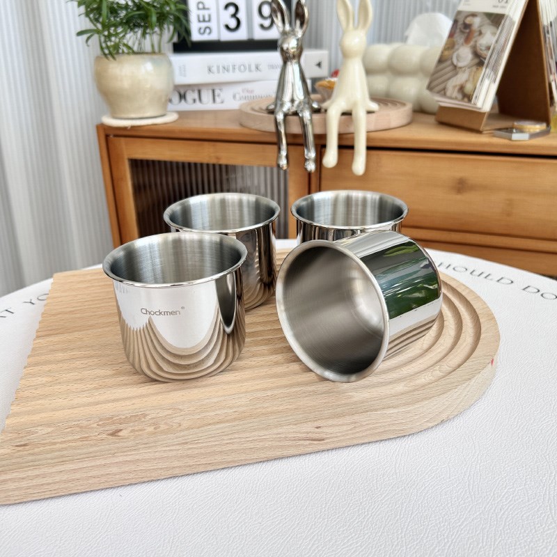 18/10不锈钢水杯儿童牛奶酸奶杯户外露营杯喝水杯子蒸蛋家用量杯