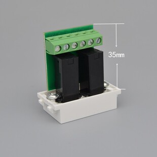 128型双话筒模块双孔6.5免焊话筒面板地插模块双口麦克风音频模块