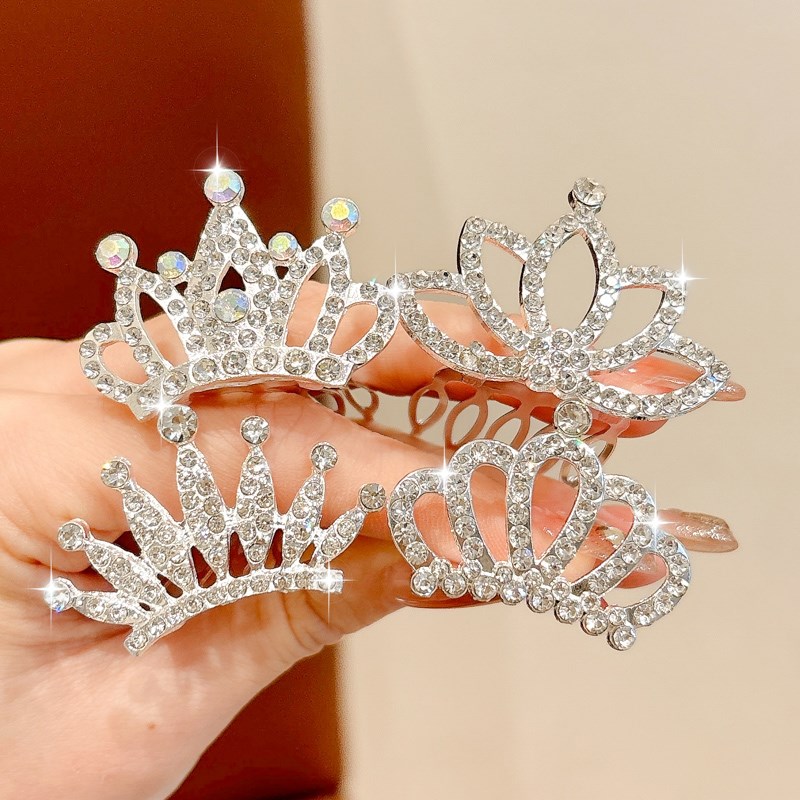 儿童公主皇冠发箍女童超大高端大气立体水晶王冠头箍生日表演发饰