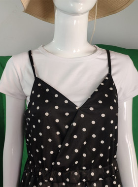 夏季白色纯棉小圆领女短袖t恤吊带裙内搭打底紧身短款小衫瑜伽服