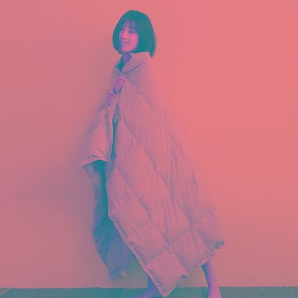 便携轻薄羽绒被办公室多功能空调被汽车可折叠羽绒毯带纽扣做披肩