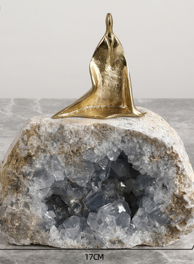 北欧轻奢天然水晶石摆件人物家居软装饰品客厅电视酒柜卧室摆设