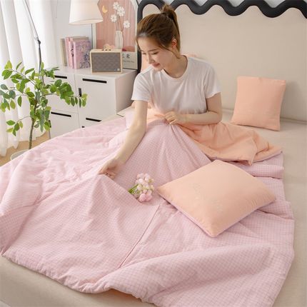 母婴级A类全棉抱枕被子两用纯棉 车用办公室午睡多功能抱枕被子