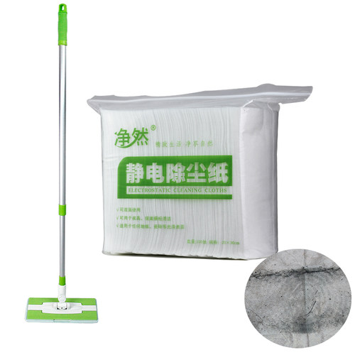 净然 100抽静电除尘纸免手洗无纺布吸尘布吸附头发一次性擦地纸巾