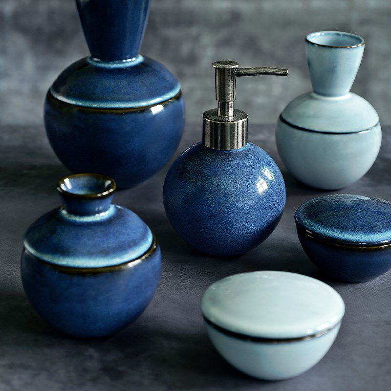 比利时Serax洗手液分装瓶按压皂液瓶卫生间台面收纳储物盒陶瓷罐