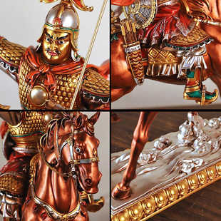 格萨尔王像彩绘 护法像居家供奉台摆件藏传工艺品