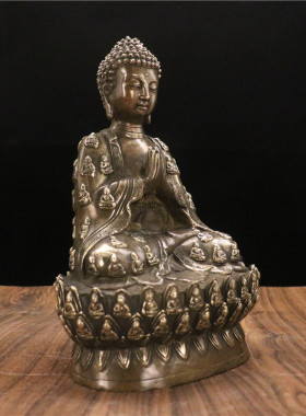 纯铜全身佛摆件居家供奉客厅桌面装饰品