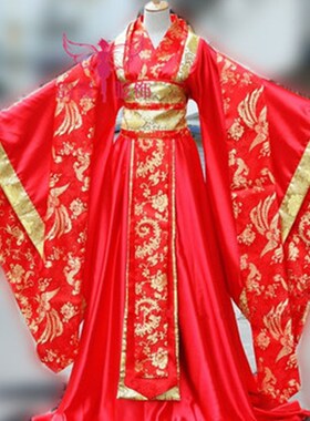 古装服装贵妃唐朝皇后仙女拖尾演出服汉服古代女装中式新娘婚服