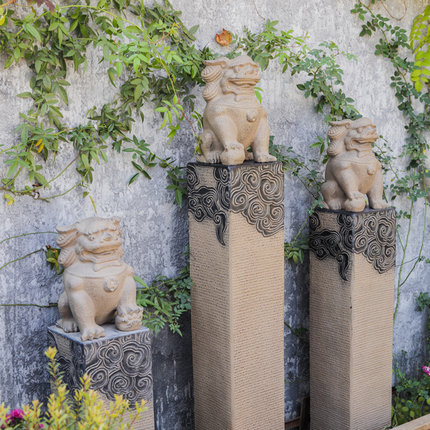 汉韵堂庭院花园装饰摆件户外园林民宿小院造景布置拴马桩创意摆设