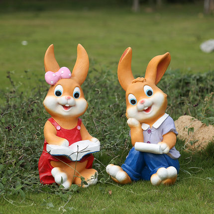 花园装饰 庭院摆件 小院子装饰创意户外园艺园林装饰卡通兔子摆件