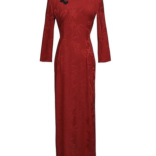 红色旗袍2023新款年轻款高端气质长款连衣裙中式结婚新娘回门礼服