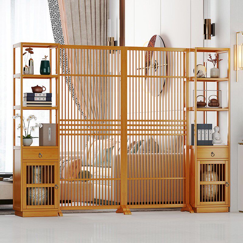 新中式屏风隔断墙客厅镂空格栅家用卧室轻奢高级感折叠移动遮挡帘