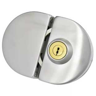 玻璃门锁C级不锈钢圆形方形玻璃门锁 单门单开双门双开免开孔锁