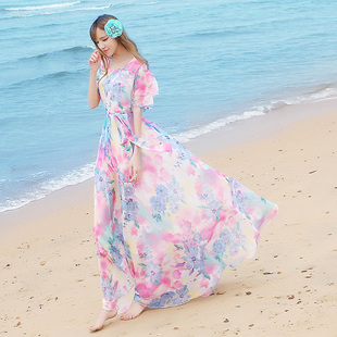长裙仙女 大摆波西米亚宽松大码 连衣裙夏季 2021碎花雪纺女春夏长款