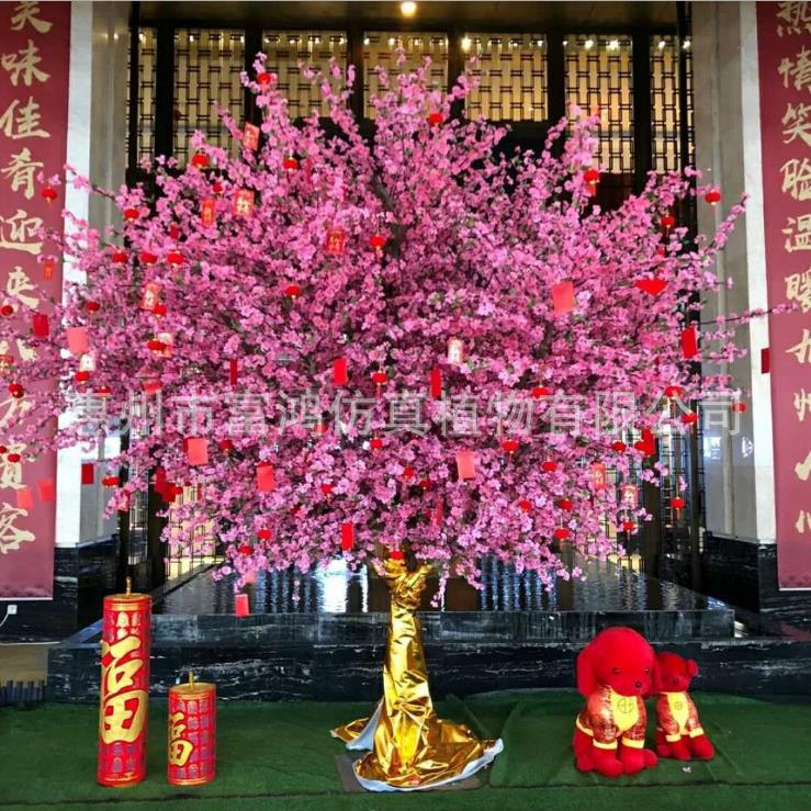 仿真桃树造型装饰假树许愿树桃树大型室内婚庆商场桃花树