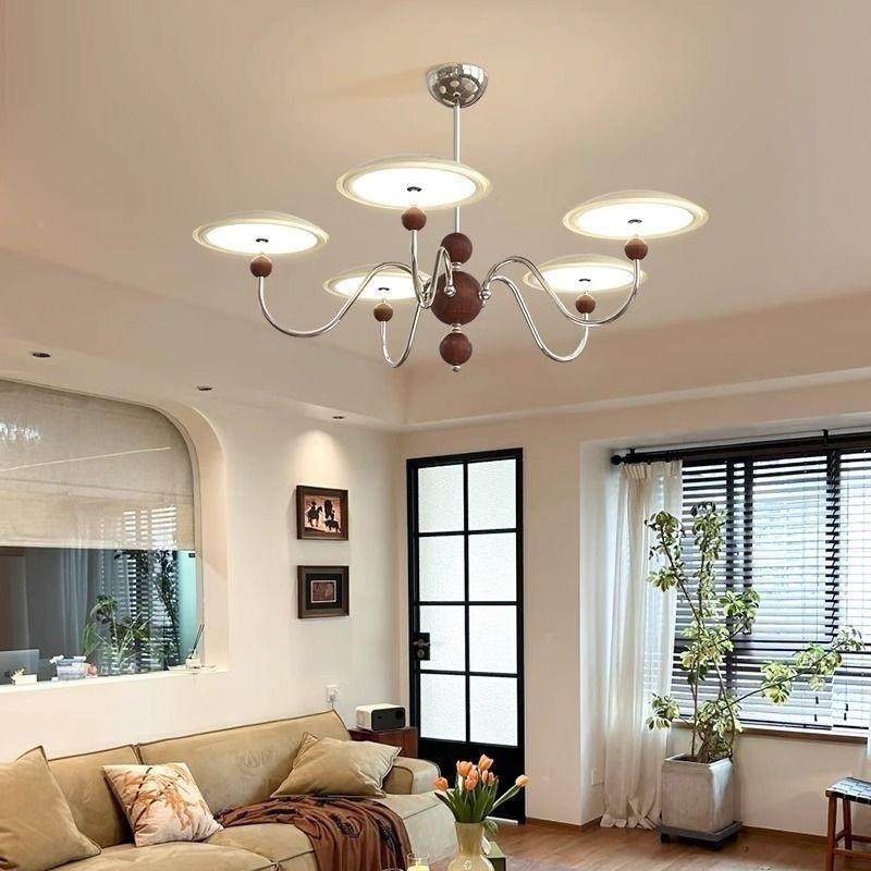 782碟中古风法式中山灯具奶风创意飞护眼厅大主灯油胡桃木色客厅,家装灯饰光源,智能吊灯,淘宝优惠券,粉丝福利购,淘宝优惠卷