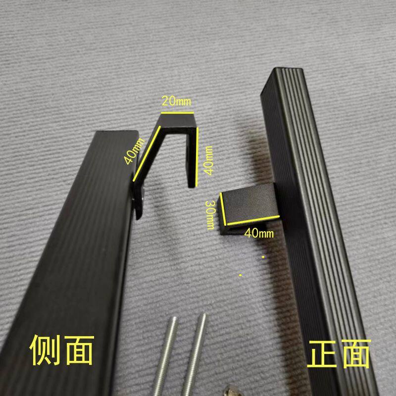 加厚肯德基门拉手铝合金方管可调节孔距推拉门有框玻璃门二手五金