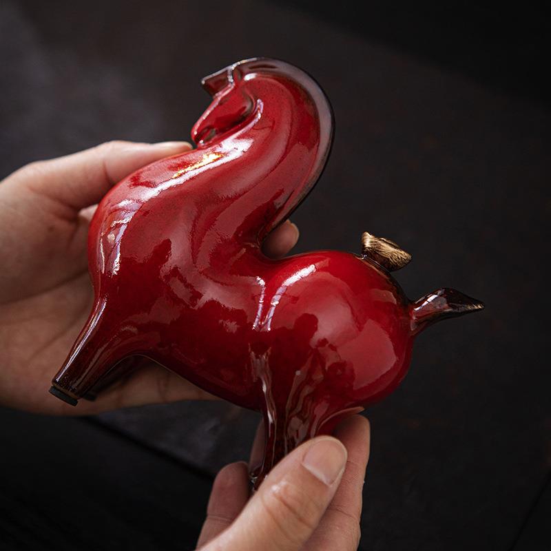 西安室唐马纪念品马上有钱简约创意招财办公装瓷饰陶摆件客厅QBN