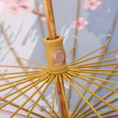 新款 4K创意古风直杆碰击布复古直实o2木手柄雨伞可柄83886以加印l