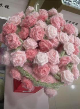 雪妃尔魔法球长距离变渐dDBB束iy手工织毛编线团玫瑰花抱毯材料包